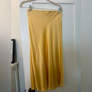 Butter Yellow Satin A-Line Women’s Skirt